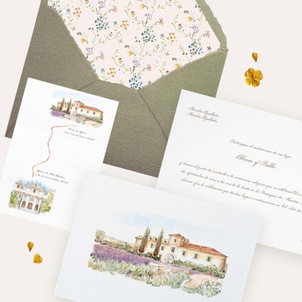 Con acuarela en el reverso