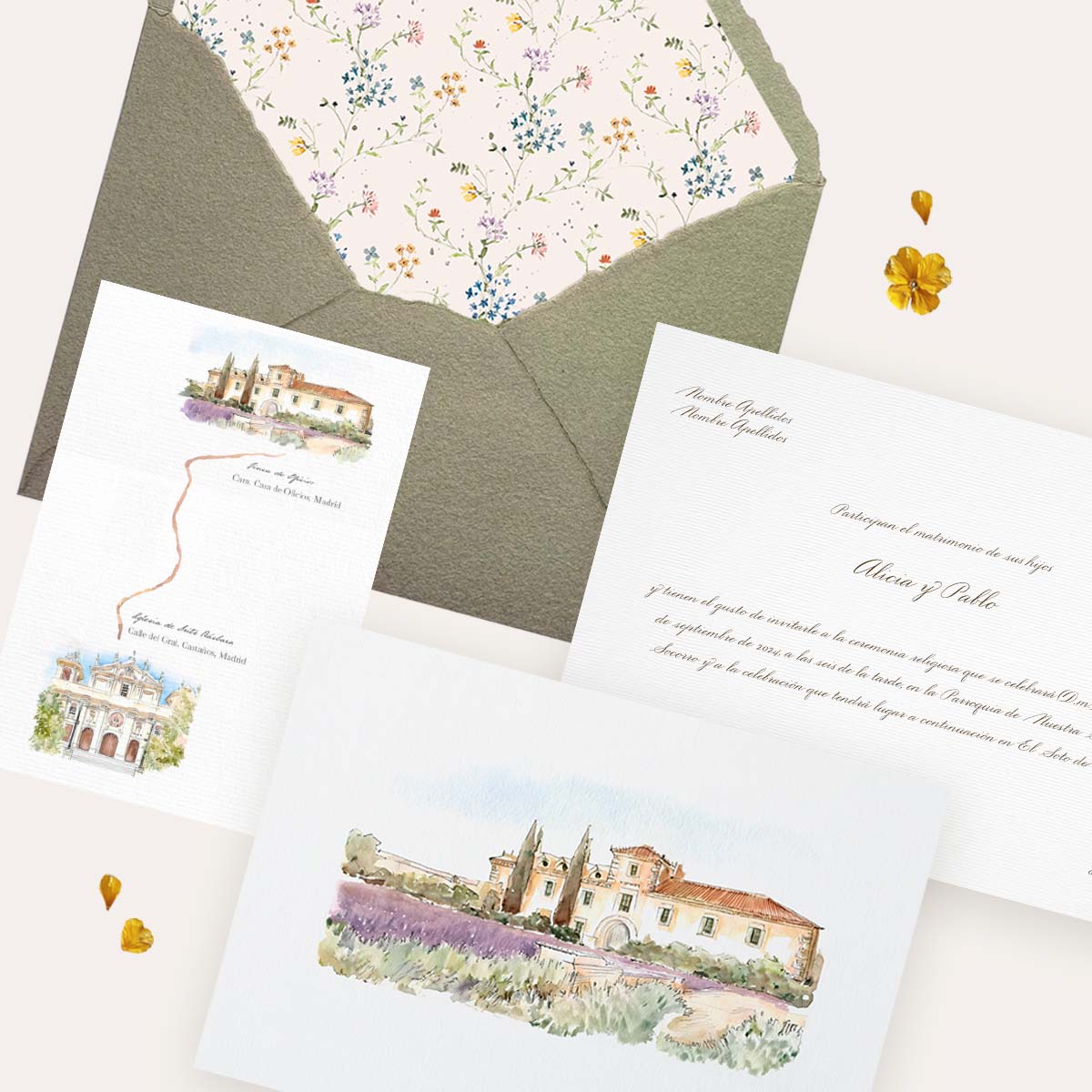 Con acuarela en el reverso