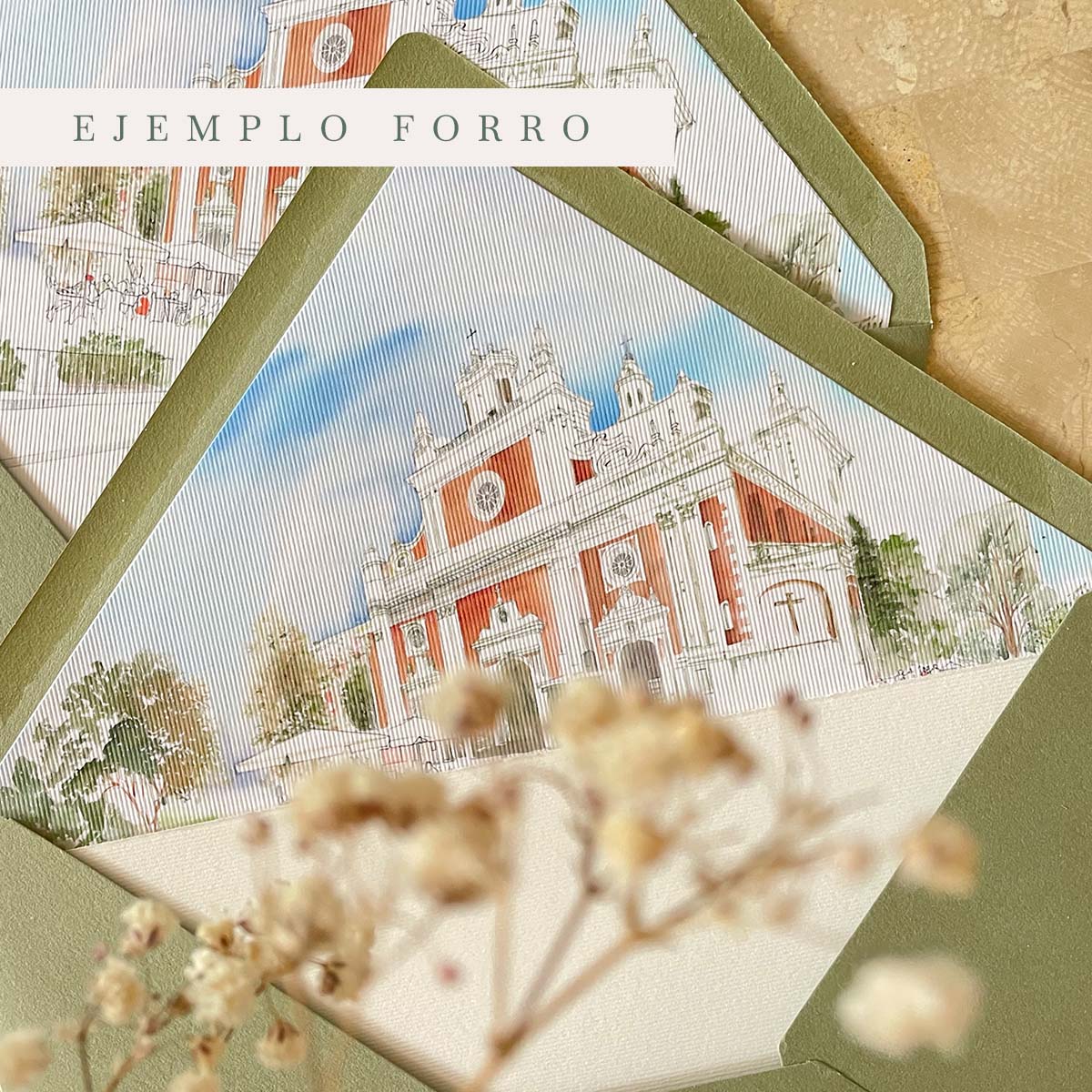 Sobre + forro acuarela - Imagen 5