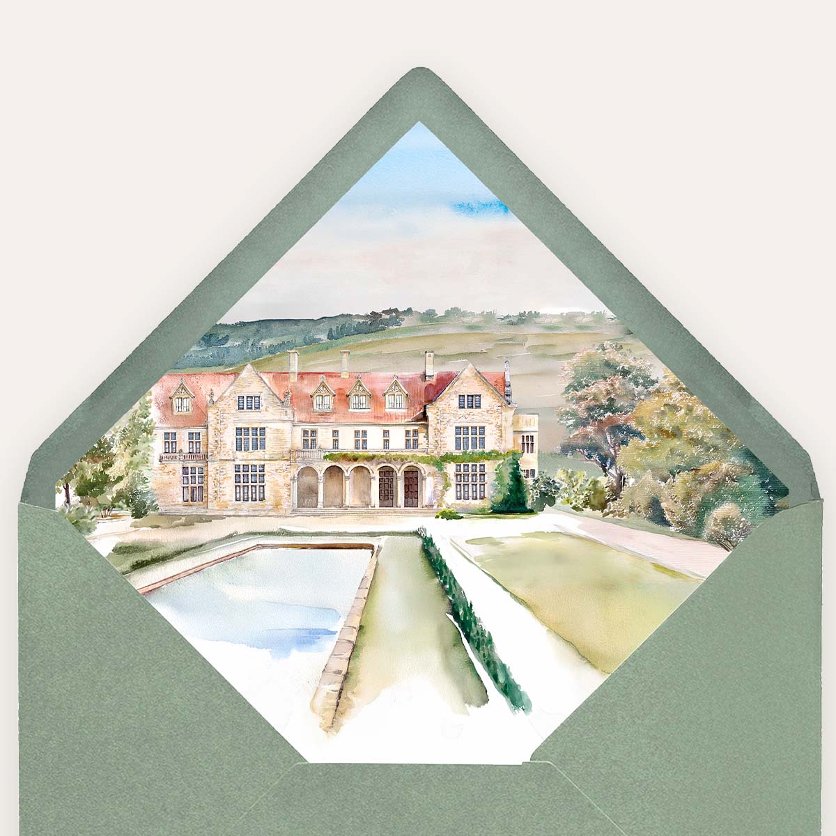 Sobre + forro acuarela